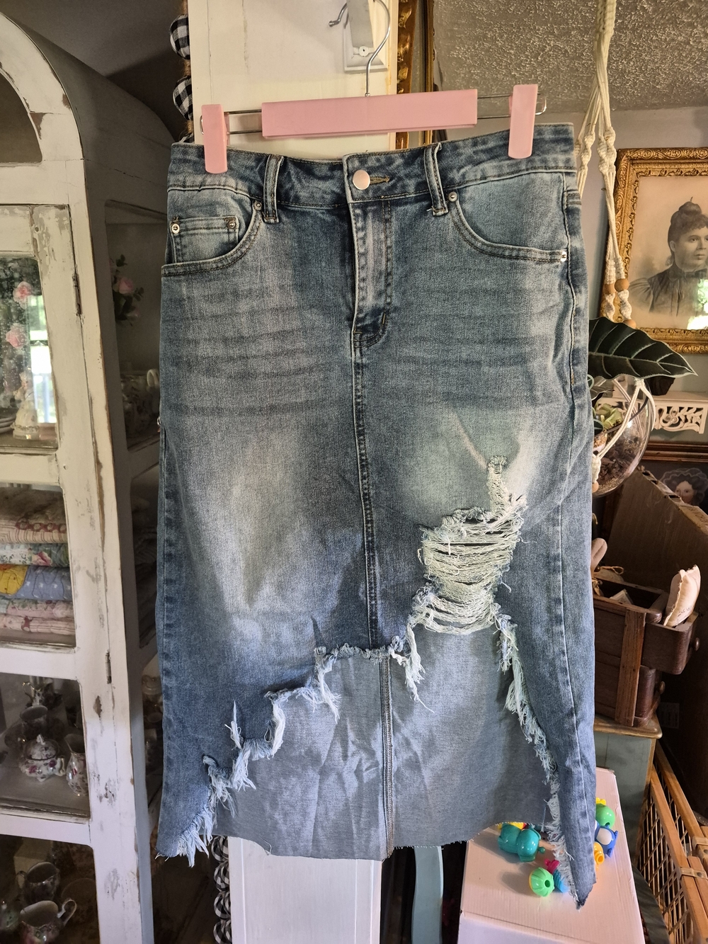 AsVivid Denim Jeans with Blue and Brown Stitching